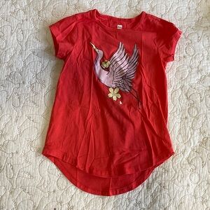 Tea Collection Red Tee with Crane Graphic